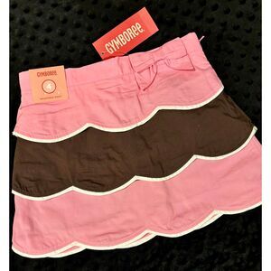 NWT Gymboree Tea For Two Pink & Chocolate Multi Tiered Skirt Skort Size 4